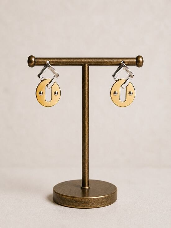 Coach Jewelry - Coach 90288 Mixed Metal Geometric Drop Earrings